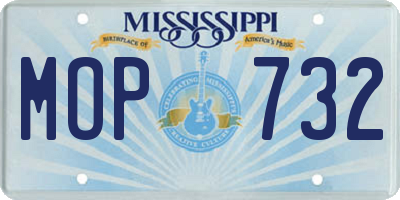 MS license plate MOP732