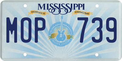 MS license plate MOP739