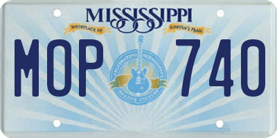 MS license plate MOP740