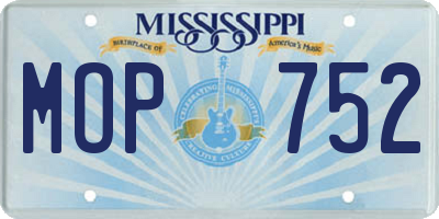 MS license plate MOP752