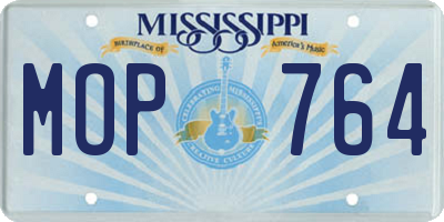 MS license plate MOP764