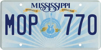 MS license plate MOP770