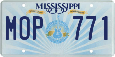 MS license plate MOP771
