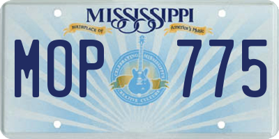 MS license plate MOP775
