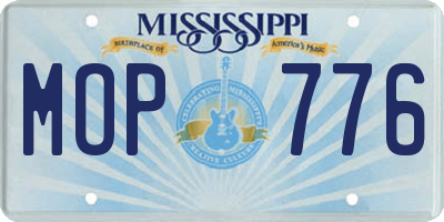 MS license plate MOP776