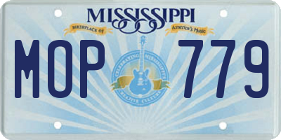 MS license plate MOP779