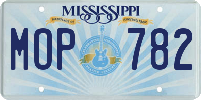 MS license plate MOP782