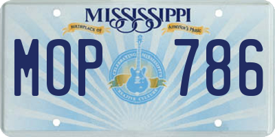 MS license plate MOP786