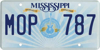 MS license plate MOP787