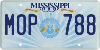 MS license plate MOP788
