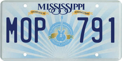 MS license plate MOP791