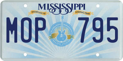 MS license plate MOP795