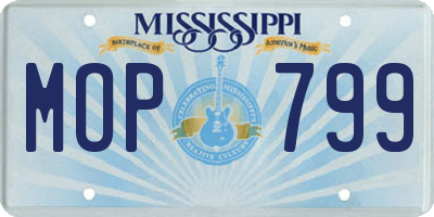 MS license plate MOP799