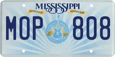 MS license plate MOP808