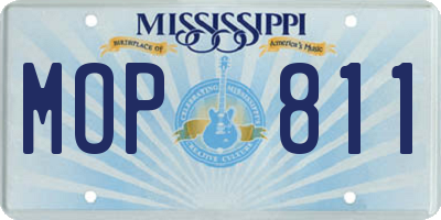 MS license plate MOP811