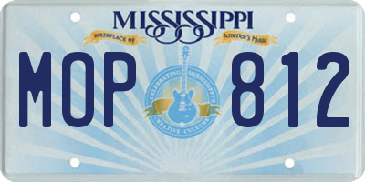 MS license plate MOP812