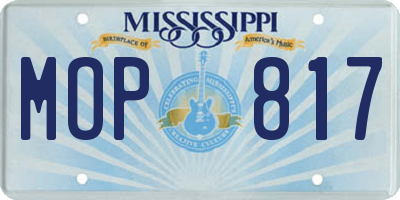 MS license plate MOP817