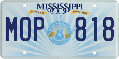MS license plate MOP818