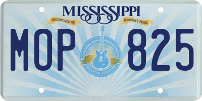 MS license plate MOP825