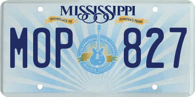 MS license plate MOP827