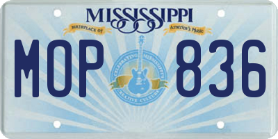 MS license plate MOP836