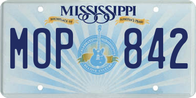 MS license plate MOP842