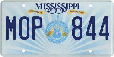 MS license plate MOP844