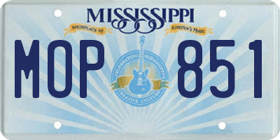 MS license plate MOP851