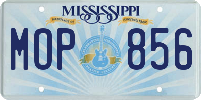 MS license plate MOP856