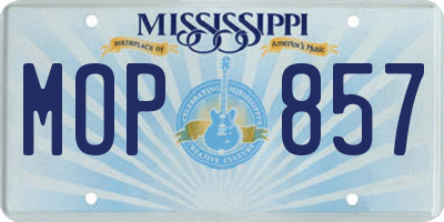 MS license plate MOP857