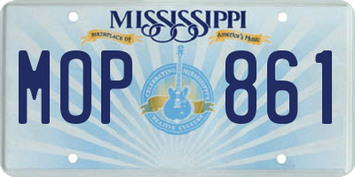 MS license plate MOP861