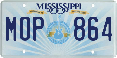 MS license plate MOP864