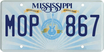 MS license plate MOP867