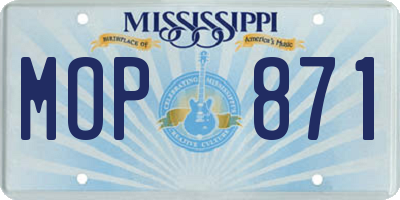 MS license plate MOP871