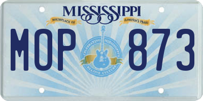 MS license plate MOP873