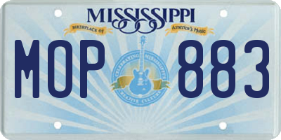 MS license plate MOP883