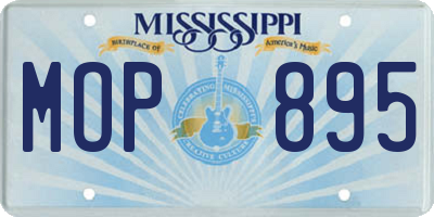 MS license plate MOP895
