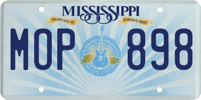 MS license plate MOP898