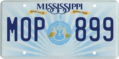 MS license plate MOP899