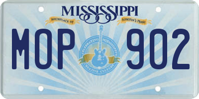 MS license plate MOP902
