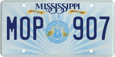 MS license plate MOP907