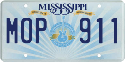 MS license plate MOP911