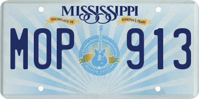 MS license plate MOP913