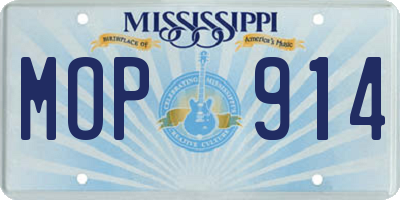 MS license plate MOP914