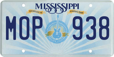 MS license plate MOP938