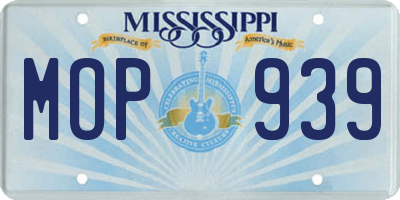 MS license plate MOP939