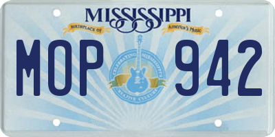 MS license plate MOP942