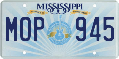 MS license plate MOP945