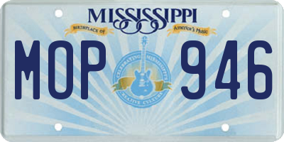 MS license plate MOP946