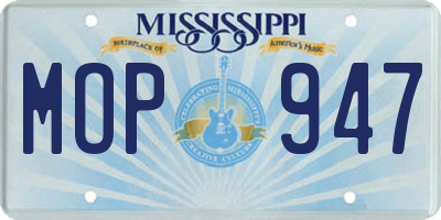 MS license plate MOP947